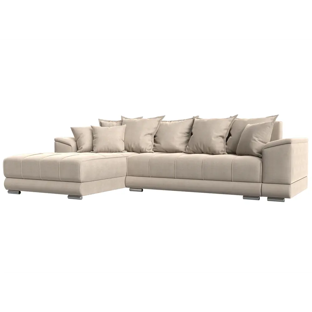 Фото Диван Лига Диванов НордСтар 121122L 284x93x190 см рогожка цвет бежевый