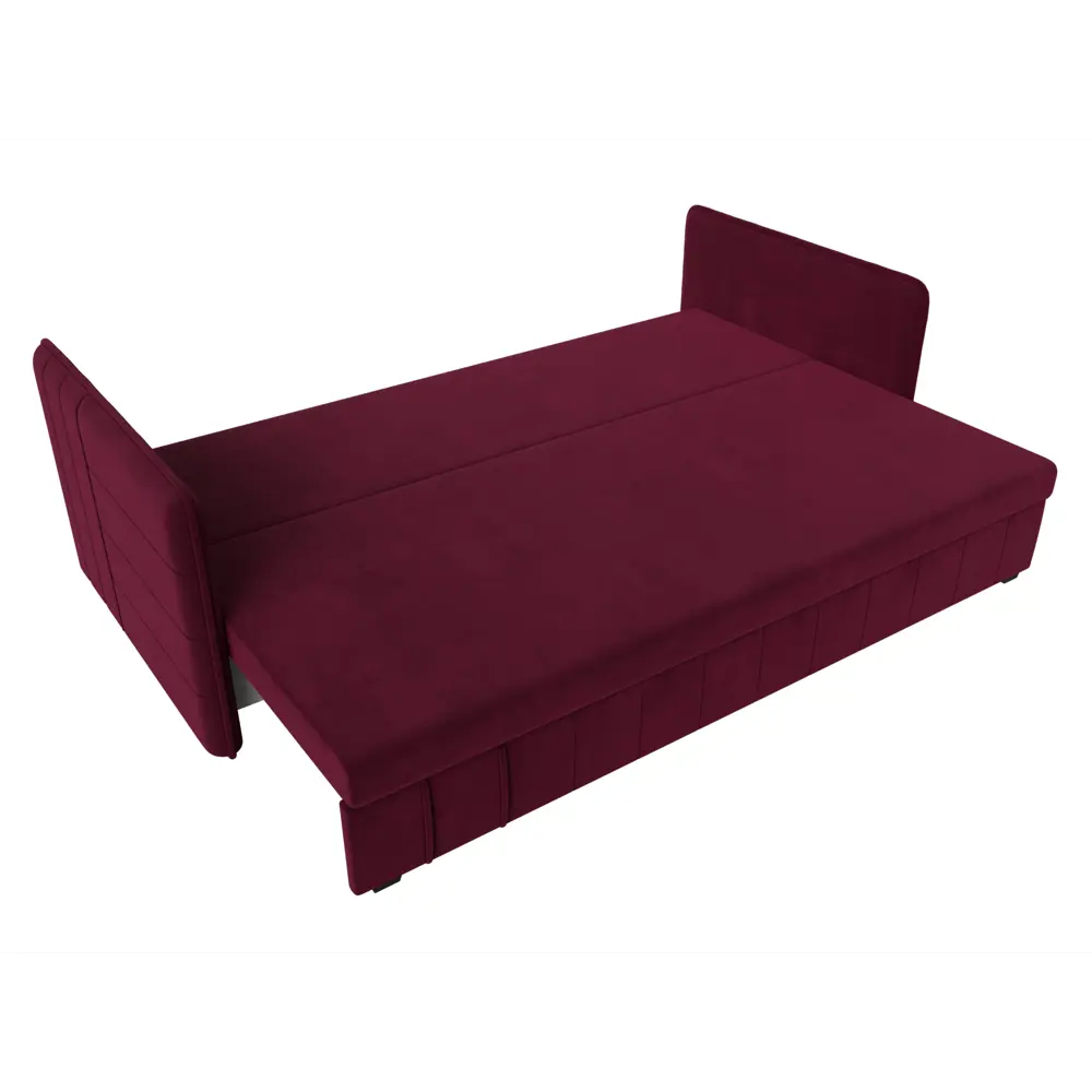 Фото 8 Диван прямой Слим Лига диванов 119816 202x90x80 см микровельвет цвет бордовый