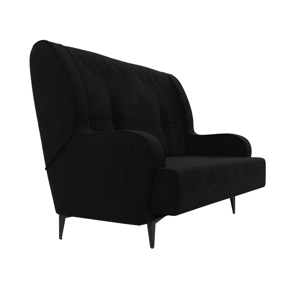 Фото 3 Диван прямой Неаполь 2-х местный Лига диванов 113179 135x101x77 см микровельвет цвет черный Фото 3 Диван прямой Неаполь 2-х местный Лига диванов 113179 135x101x77 см микровельвет цвет черный