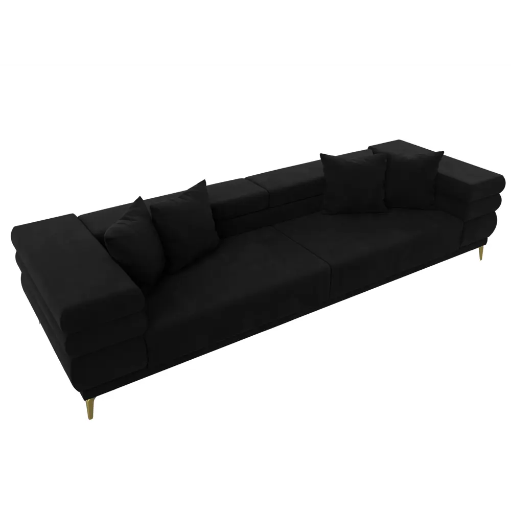 Фото 6 Диван прямой Лига-021 Лига диванов 119130 262x91x93 см микровельвет цвет черный Фото 6 Диван прямой Лига-021 Лига диванов 119130 262x91x93 см микровельвет цвет черный