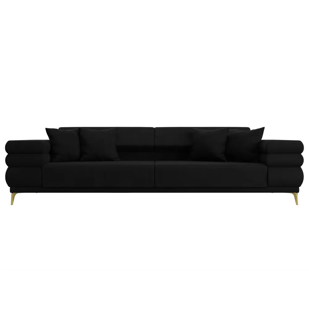 Фото 2 Диван прямой Лига-021 Лига диванов 119130 262x91x93 см микровельвет цвет черный Фото 2 Диван прямой Лига-021 Лига диванов 119130 262x91x93 см микровельвет цвет черный