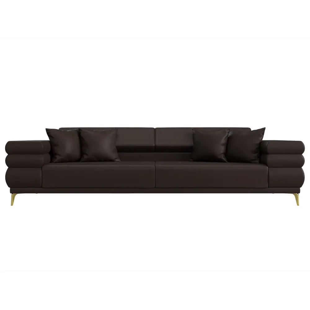 Фото 2 Диван прямой Лига-021 Лига диванов 119138 262x91x93 см экокожа цвет коричневый Фото 2 Диван прямой Лига-021 Лига диванов 119138 262x91x93 см экокожа цвет коричневый