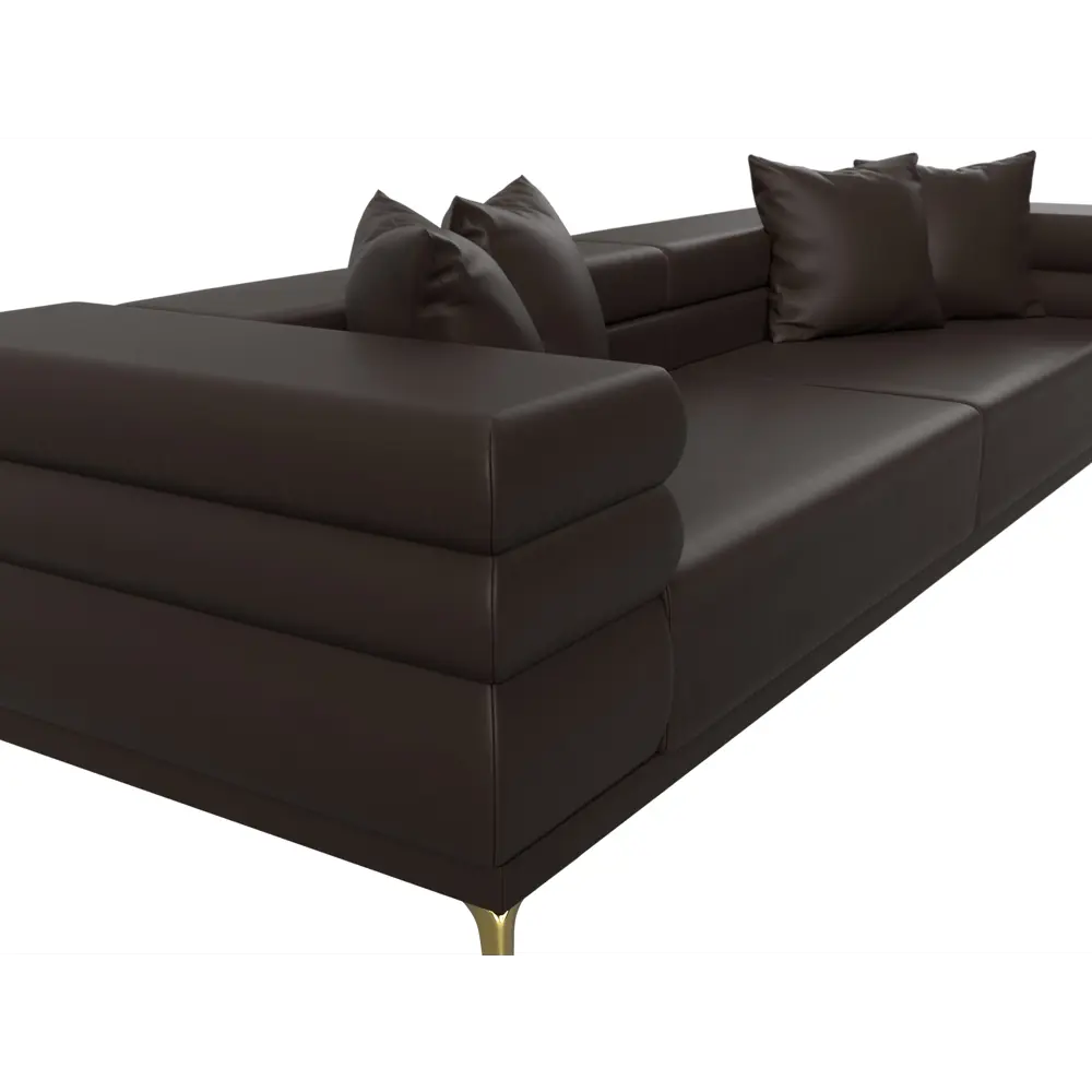 Фото 3 Диван прямой Лига-021 Лига диванов 119138 262x91x93 см экокожа цвет коричневый Фото 3 Диван прямой Лига-021 Лига диванов 119138 262x91x93 см экокожа цвет коричневый