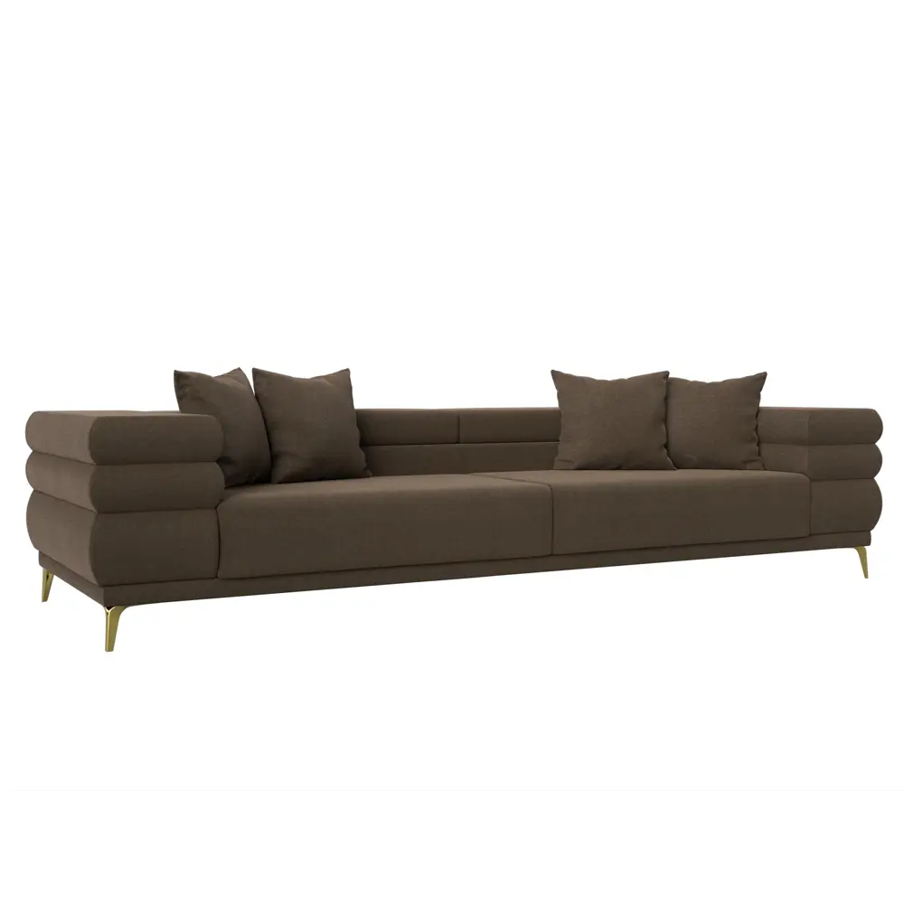 Фото Диван Лига Диванов Лига-021 119132 265x86x95 см рогожка цвет коричневый Фото Диван Лига Диванов Лига-021 119132 265x86x95 см рогожка цвет коричневый