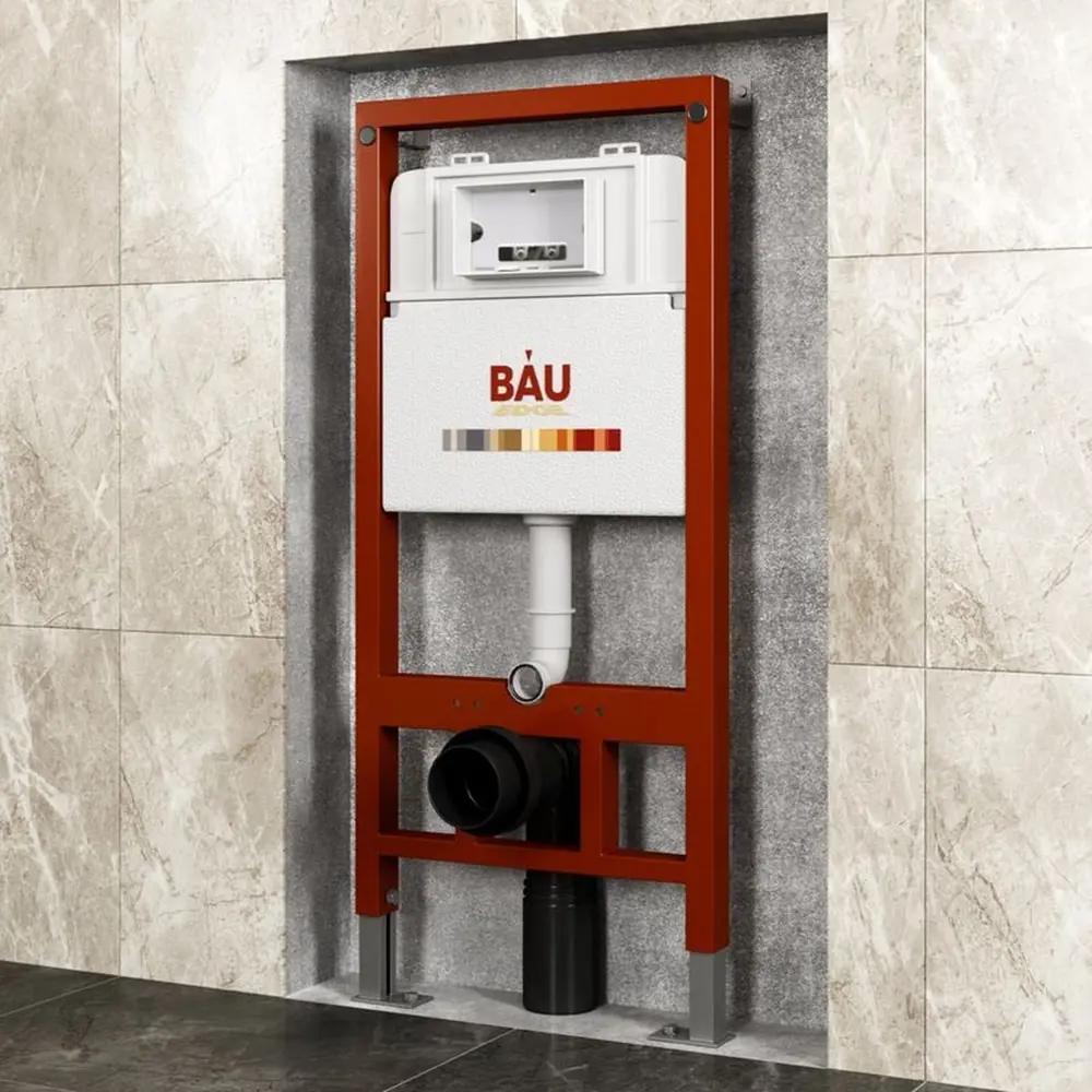 Фото 3 Инсталляция BAU PRO Q111300-01.02.19 для подвесного унитаза, клавиша смыва BASIC, хром Фото 3 Инсталляция BAU PRO Q111300-01.02.19 для подвесного унитаза, клавиша смыва BASIC, хром