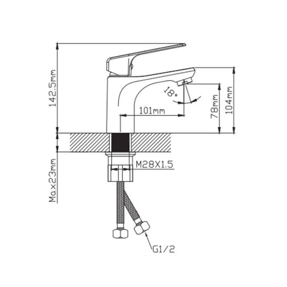 Фото 7 Раковина Bauedge cerama Element 41см цвет мрамор/черный матовый/черный