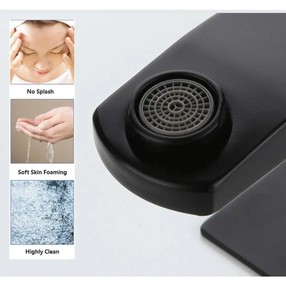 Фото 6 Раковина Bauedge cerama Element 41см цвет мрамор/черный матовый/черный