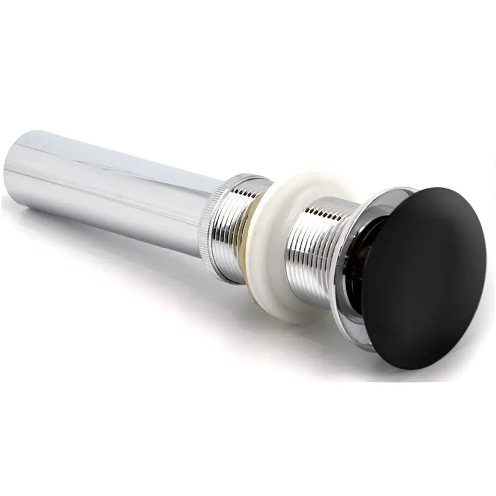 Фото 5 Раковина Bauedge Hotel 48см c выпуском клик-клак цвет темно-серый матовый/черный