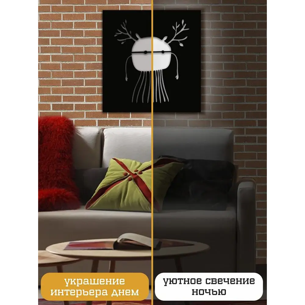 Фото 3 Панно настенное с подсветкой светодиодное Бруталити Arthur panno фэнтези монстры - 106 холодный белый (голубой) свет цвет черный Фото 3 Панно настенное с подсветкой светодиодное Бруталити Arthur panno фэнтези монстры - 106 холодный белый (голубой) свет цвет черный