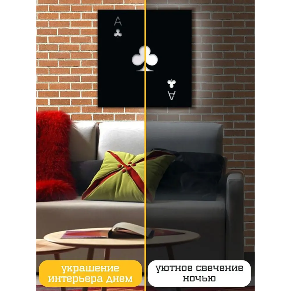 Фото 3 Панно настенное с подсветкой светодиодное Бруталити Arthur panno покер - 2022 холодный белый (голубой) свет цвет черный Фото 3 Панно настенное с подсветкой светодиодное Бруталити Arthur panno покер - 2022 холодный белый (голубой) свет цвет черный