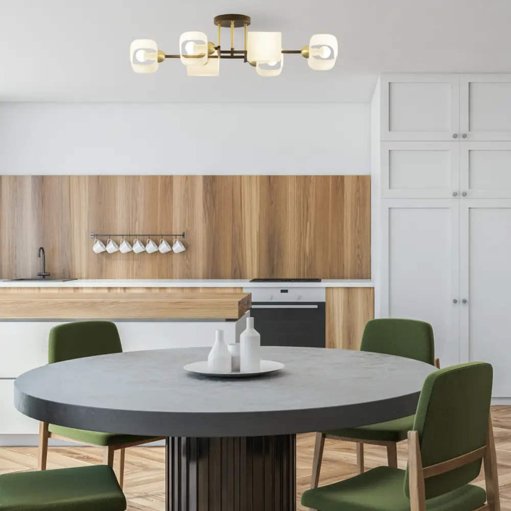Фото 3 Люстра на штанге Moderli Street V10822-6c 6 ламп 15 м² цвет черный, золотой Фото 3 Люстра на штанге Moderli Street V10822-6c 6 ламп 15 м² цвет черный, золотой