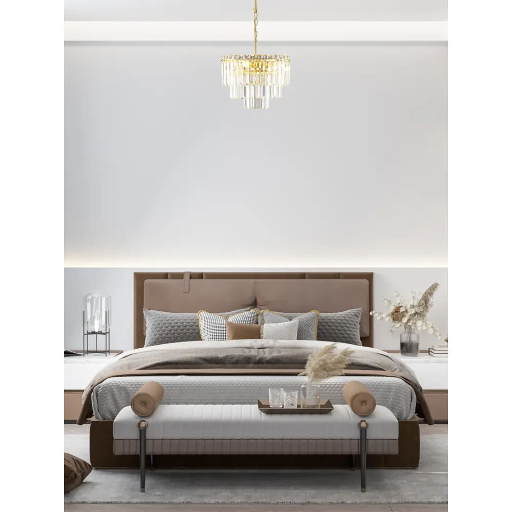 Фото 3 Люстра подвесная Moderli Levi crystal V10742-9p 9 ламп 25 м² цвет золотой Фото 3 Люстра подвесная Moderli Levi crystal V10742-9p 9 ламп 25 м² цвет золотой