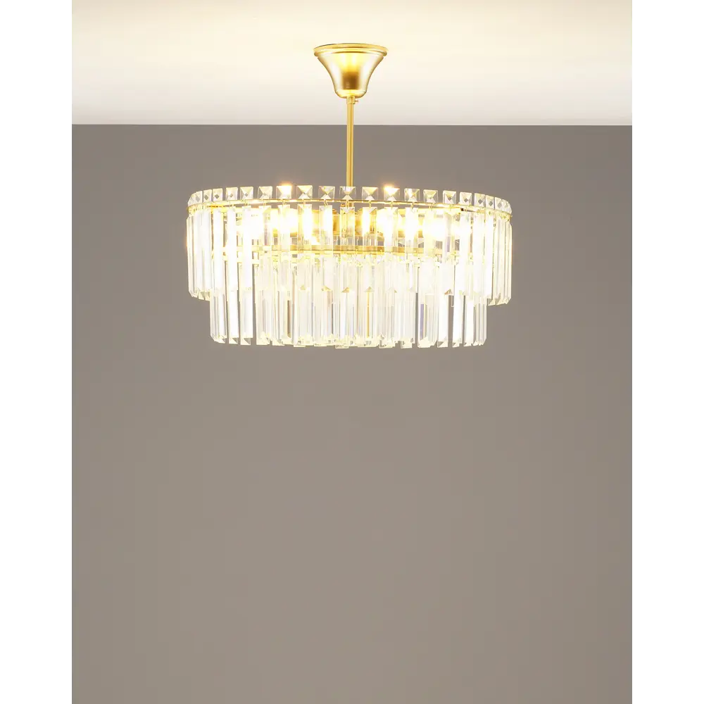 Фото 7 Люстра подвесная светодиодная Moderli Levi crystal V10741-6p 15 м² нейтральный белый свет цвет золотой Фото 7 Люстра подвесная светодиодная Moderli Levi crystal V10741-6p 15 м² нейтральный белый свет цвет золотой