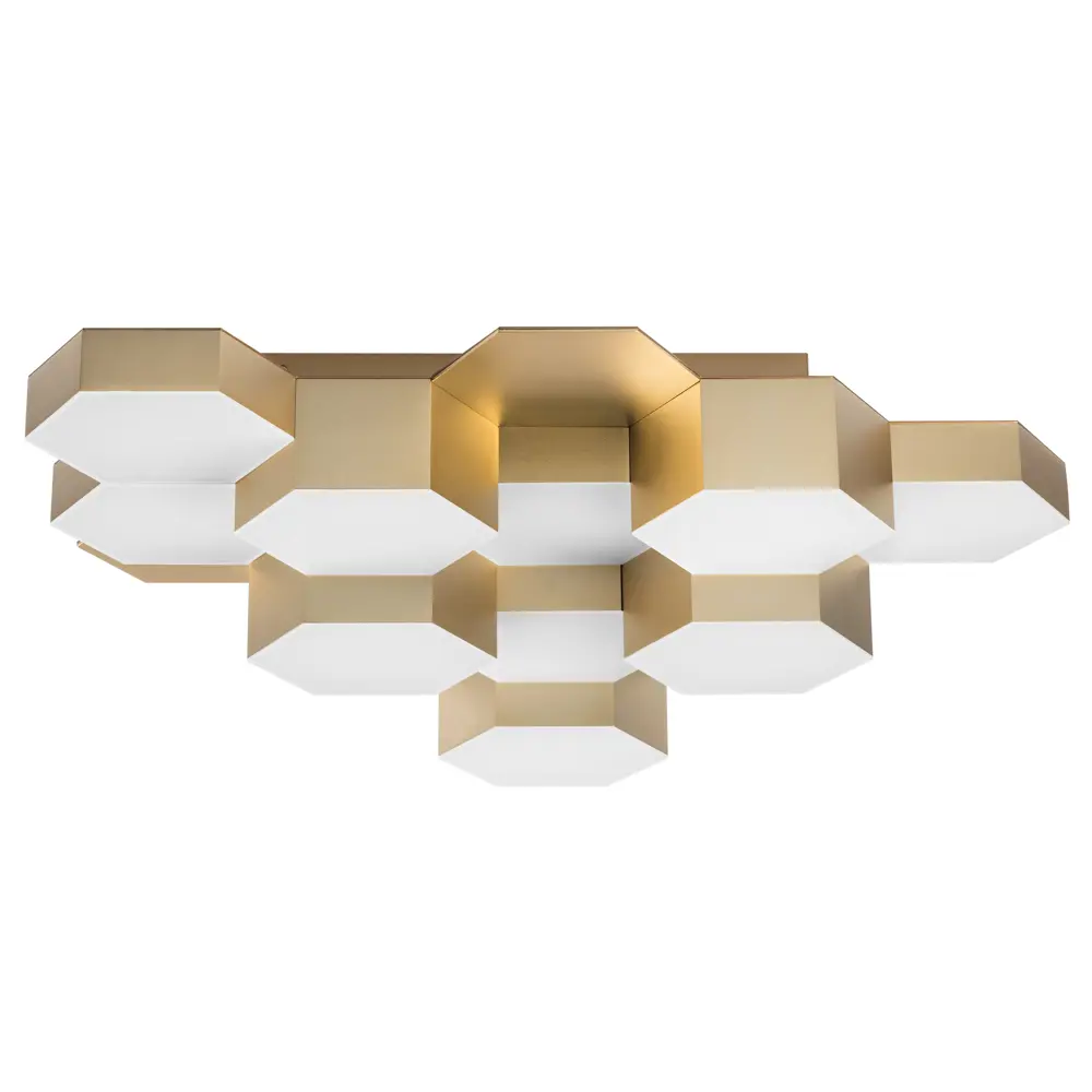 Фото Люстра потолочная светодиодная Lightstar Favo Ls_750121 10 м² теплый белый (желтый) свет цвет матовое золото Фото Люстра потолочная светодиодная Lightstar Favo Ls_750121 10 м² теплый белый (желтый) свет цвет матовое золото