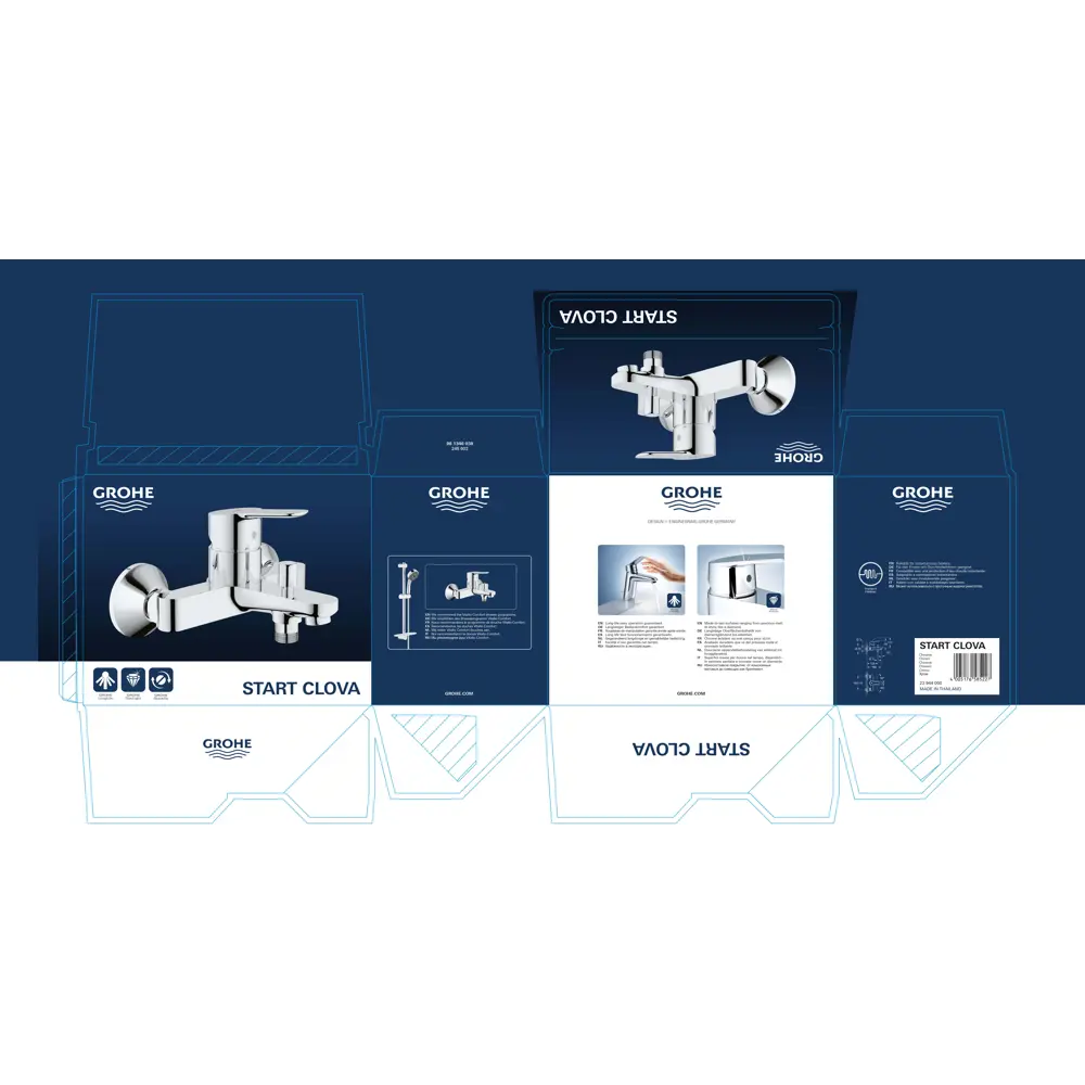 Фото 10 Смеситель для ванны Grohe Startclova Bath однорычажный цвет хром Фото 10 Смеситель для ванны Grohe Startclova Bath однорычажный цвет хром
