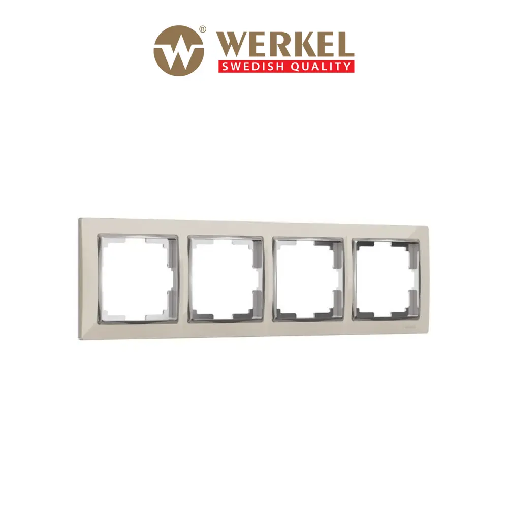 Фото Рамка для розеток и выключателей Werkel Snabb W0041903 4 поста цвет слоновая кость/хром Фото Рамка для розеток и выключателей Werkel Snabb W0041903 4 поста цвет слоновая кость/хром