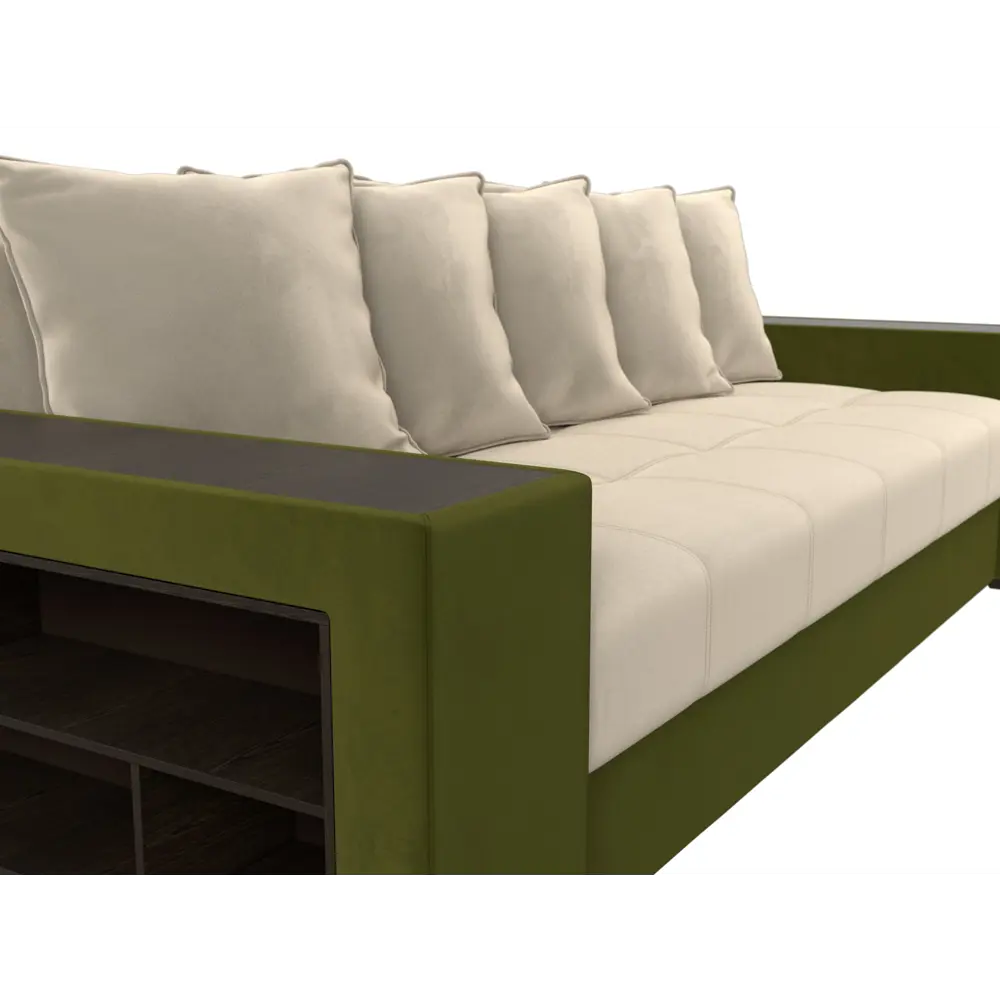 Фото 3 Диван Лига Диванов Дубай 110552 240x96x109 см вельвет цвет бежевый Фото 3 Диван Лига Диванов Дубай 110552 240x96x109 см вельвет цвет бежевый