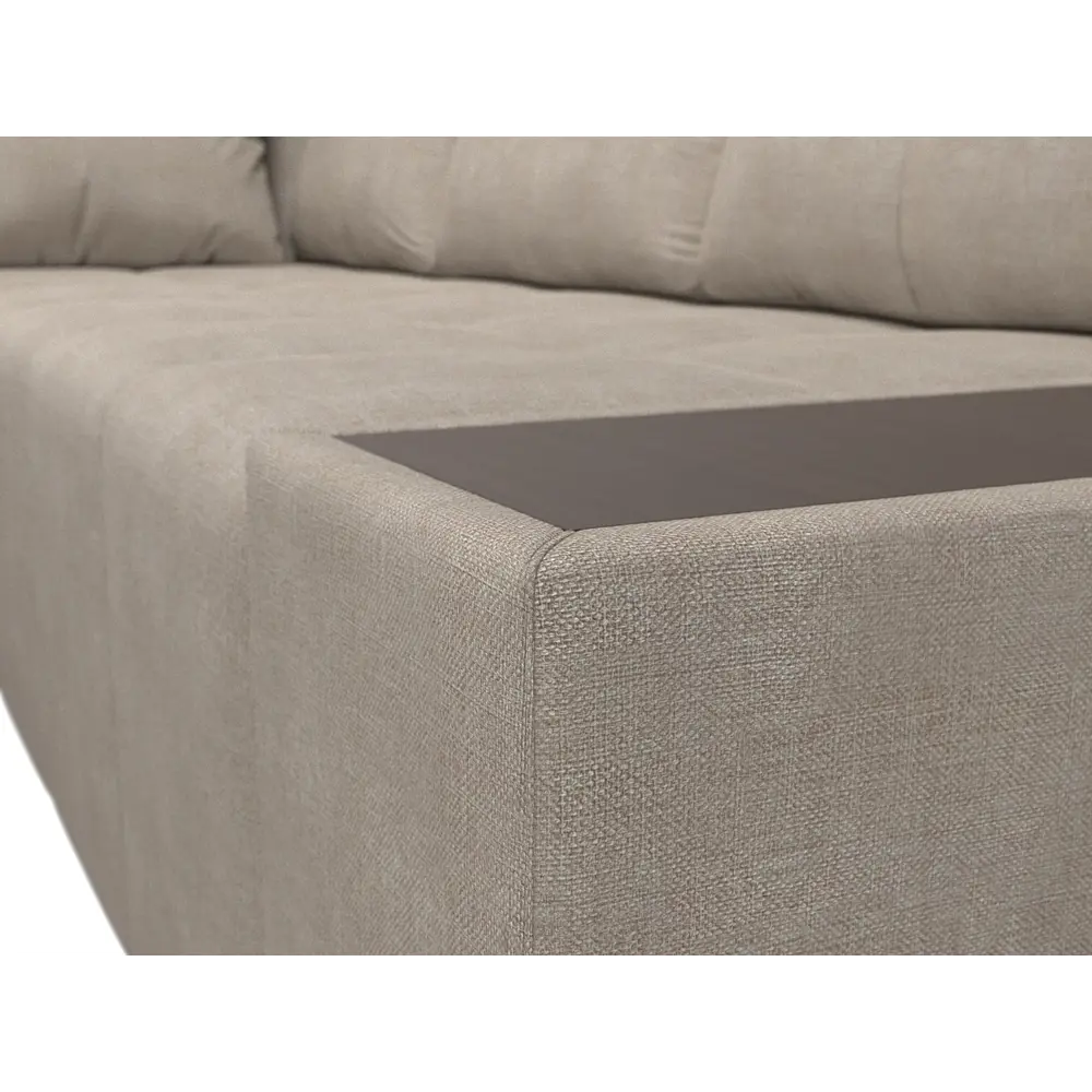 Фото 4 Диван Лига Диванов Амадэус 109698L 263x88x169 см рогожка цвет бежевый