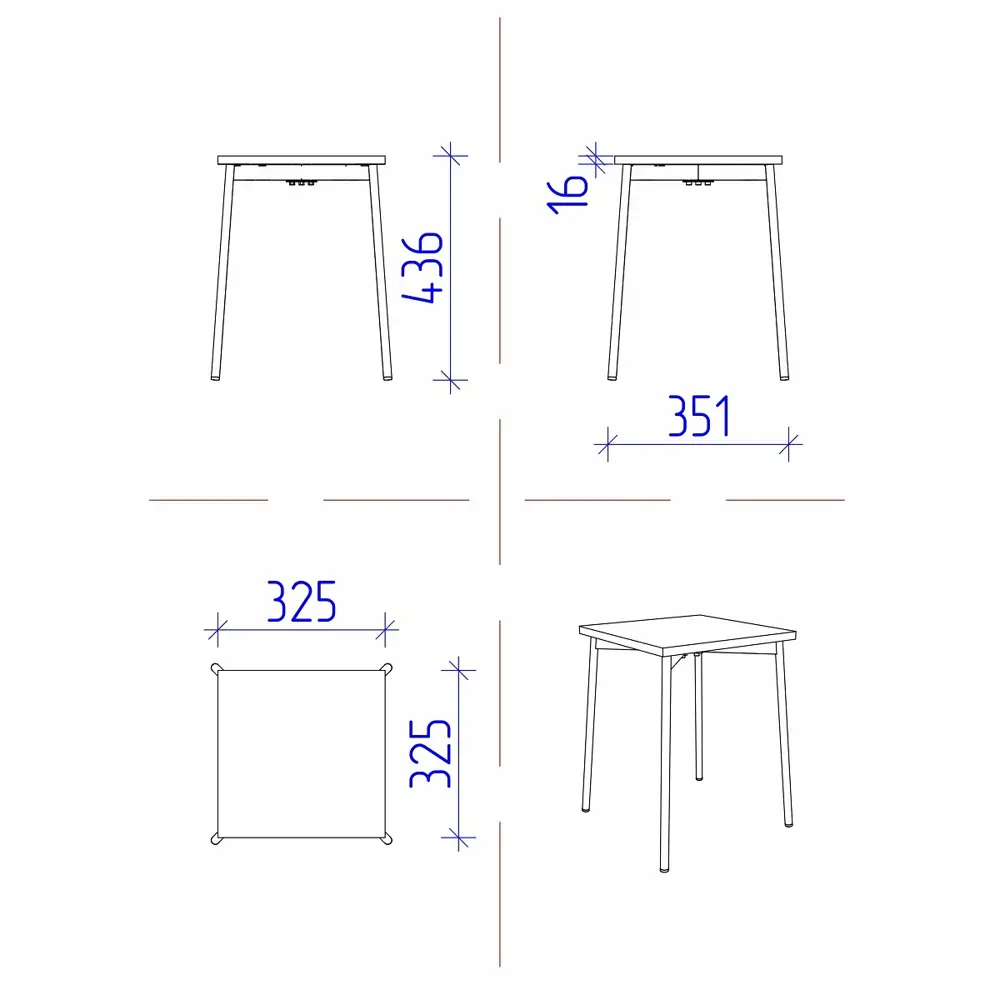 Фото 6 Табурет 2 шт Estente 35x45x35 см ЛДСП цвет антрацит Фото 6 Табурет 2 шт Estente 35x45x35 см ЛДСП цвет антрацит