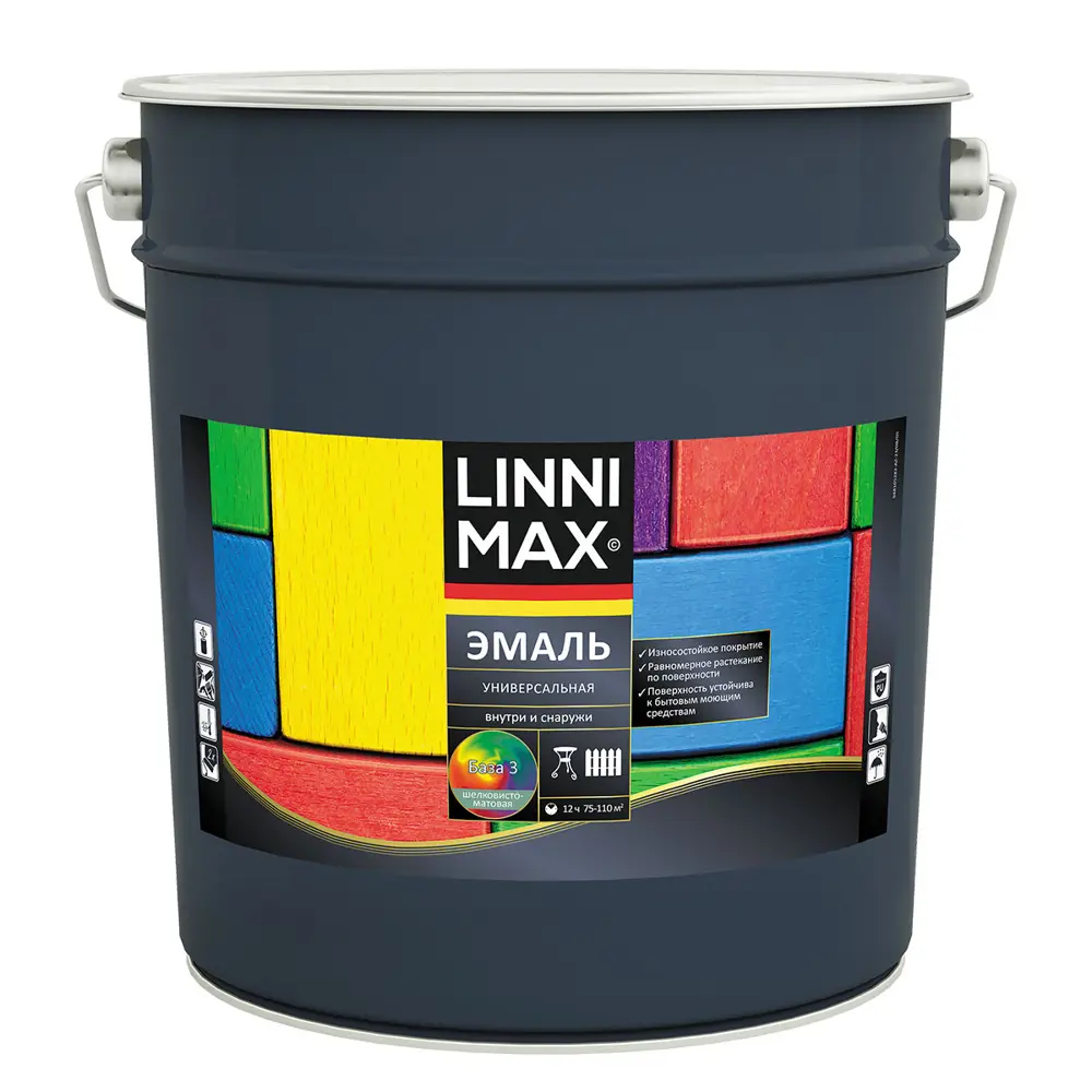 Фото Эмаль Linnimax универсальная шелковисто-матовая база С бесцветная 8.28 л Фото Эмаль Linnimax универсальная шелковисто-матовая база С бесцветная 8.28 л