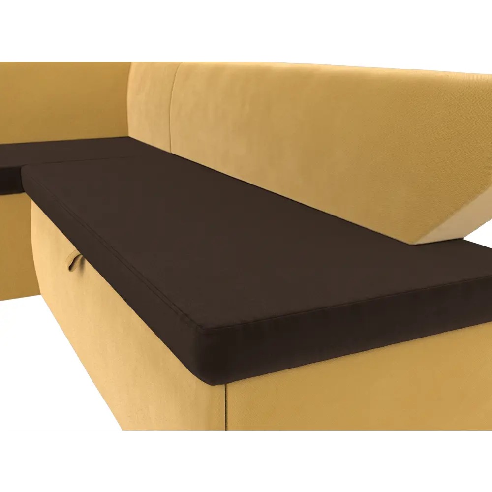 Фото 4 Диван кухонный Лига Диванов Омура 113221L 188x79x110 см вельвет цвет коричневый