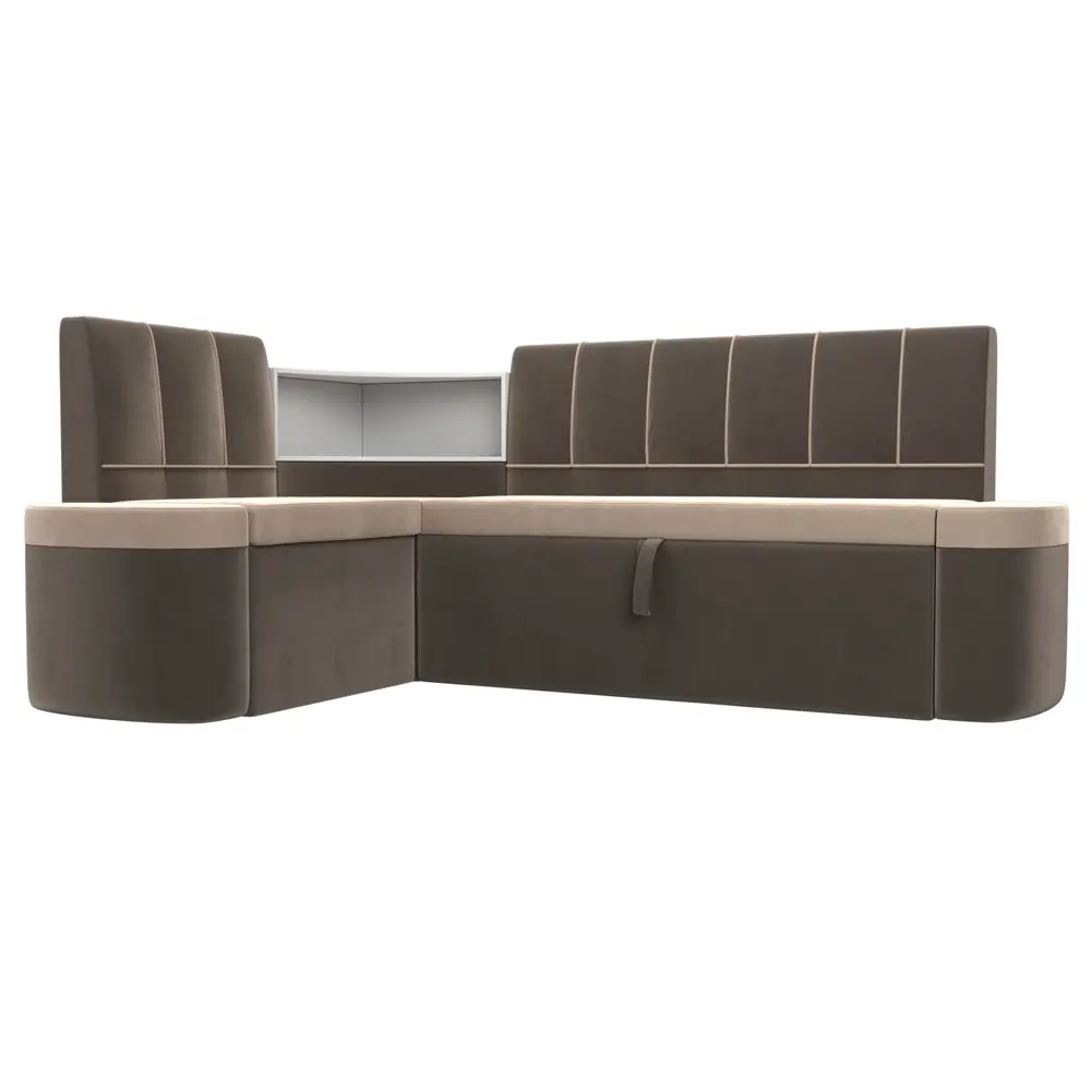 Фото Диван кухонный Лига Диванов Тефида 107511L 205x84x144 см велюр цвет коричневый