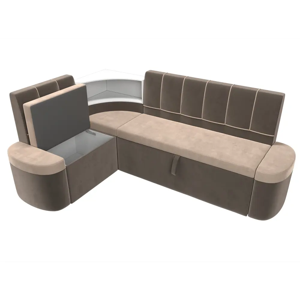 Фото 7 Диван кухонный Лига Диванов Тефида 107511L 205x84x144 см велюр цвет коричневый