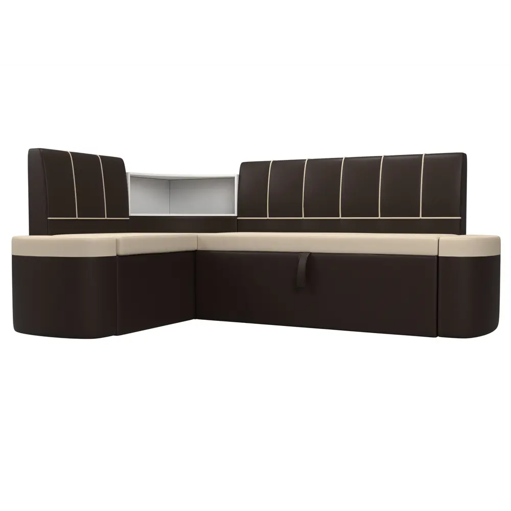 Фото Диван кухонный Лига Диванов Тефида 107534L 205x84x144 см искусственная кожа цвет коричневый