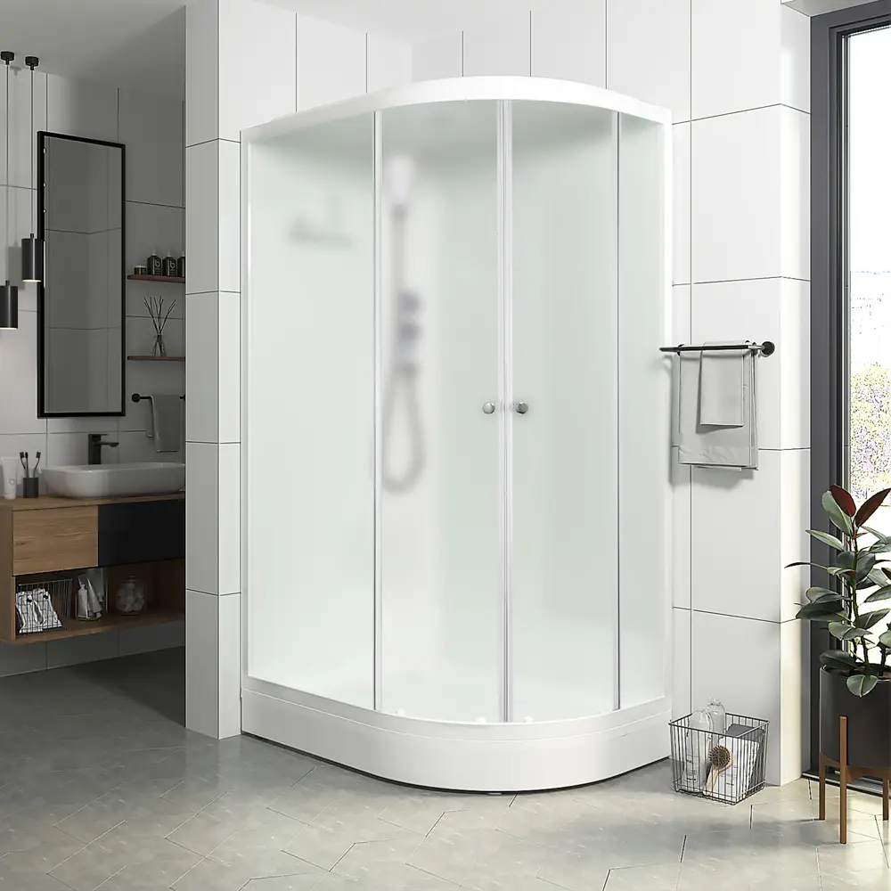 Фото 4 Душевая кабина Domani-Spa Delight Slim 128 L DS01DS128LLWM00.MP.P, низкий поддон, белые стенки, сатин-матированное стекло, размер 120x80x218 Фото 4 Душевая кабина Domani-Spa Delight Slim 128 L DS01DS128LLWM00.MP.P, низкий поддон, белые стенки, сатин-матированное стекло, размер 120x80x218