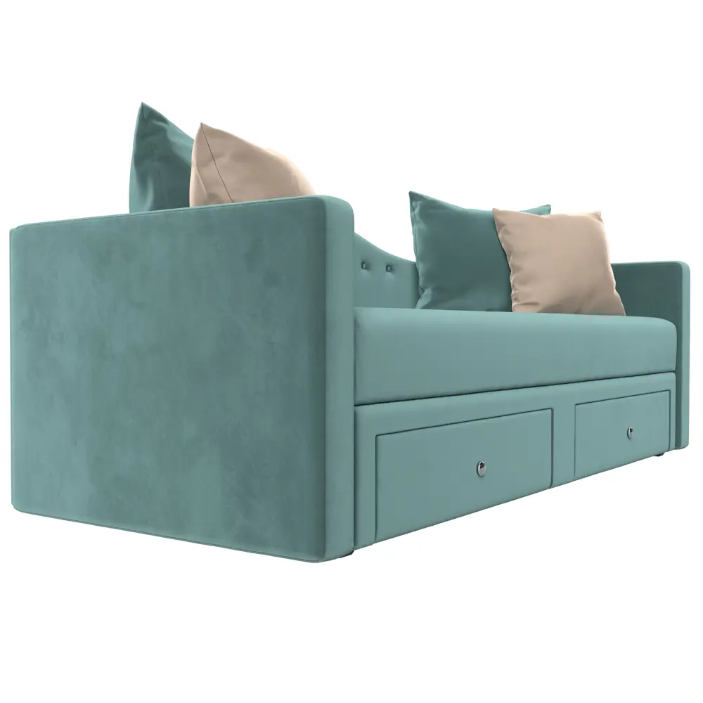 Фото 3 Диван Лига Диванов Дориан 113722 203x95x82 см велюр цвет бирюзовый