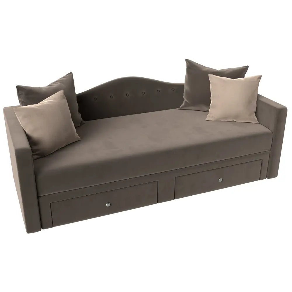 Фото 5 Диван Лига Диванов Дориан 113725 203x95x82 см велюр цвет коричневый Фото 5 Диван Лига Диванов Дориан 113725 203x95x82 см велюр цвет коричневый