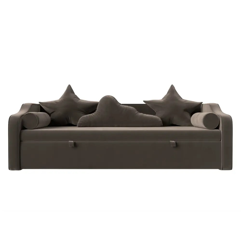 Фото 2 Диван детский прямой Рико Лига диванов 117377 208x73x99 см велюр цвет коричневый Фото 2 Диван детский прямой Рико Лига диванов 117377 208x73x99 см велюр цвет коричневый