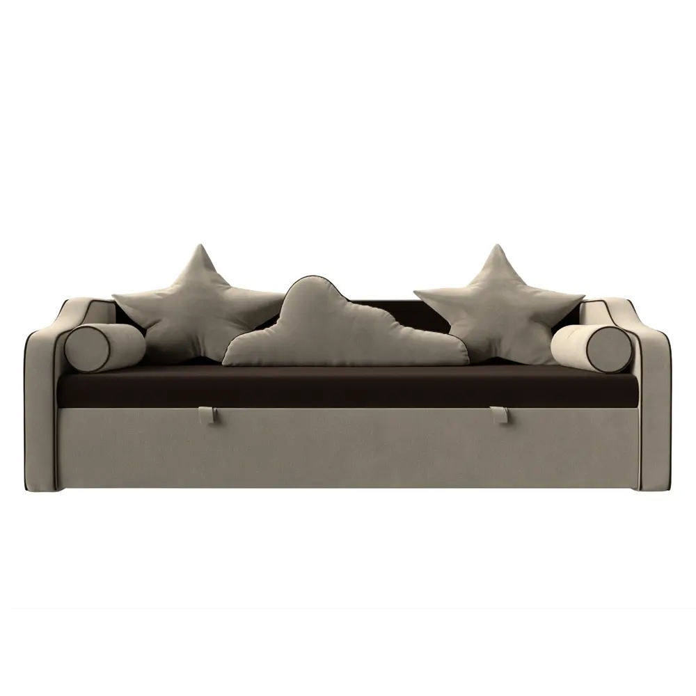 Фото 2 Диван Лига Диванов Рико 107351 208x73x99 см вельвет цвет коричневый Фото 2 Диван Лига Диванов Рико 107351 208x73x99 см вельвет цвет коричневый