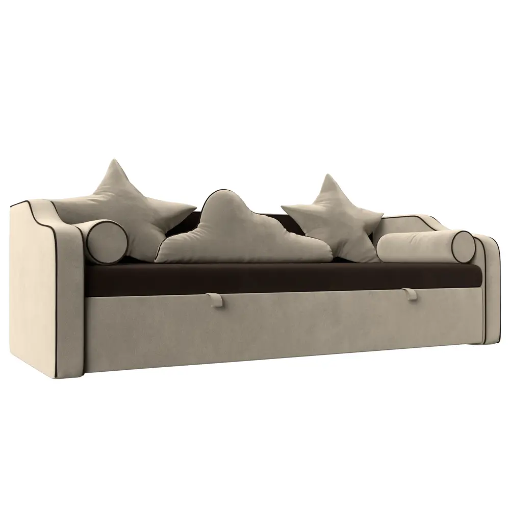 Фото Диван Лига Диванов Рико 107351 208x73x99 см вельвет цвет коричневый Фото Диван Лига Диванов Рико 107351 208x73x99 см вельвет цвет коричневый