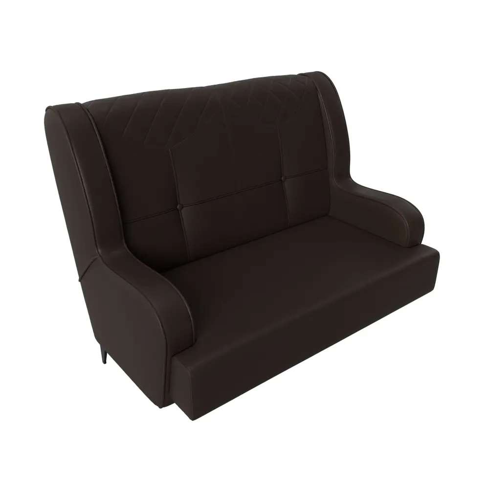 Фото 5 Диван прямой Неаполь 2-х местный Лига диванов 113185 135x101x77 см экокожа цвет коричневый