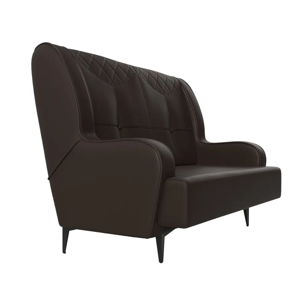 Фото 3 Диван прямой Неаполь 2-х местный Лига диванов 113185 135x101x77 см экокожа цвет коричневый