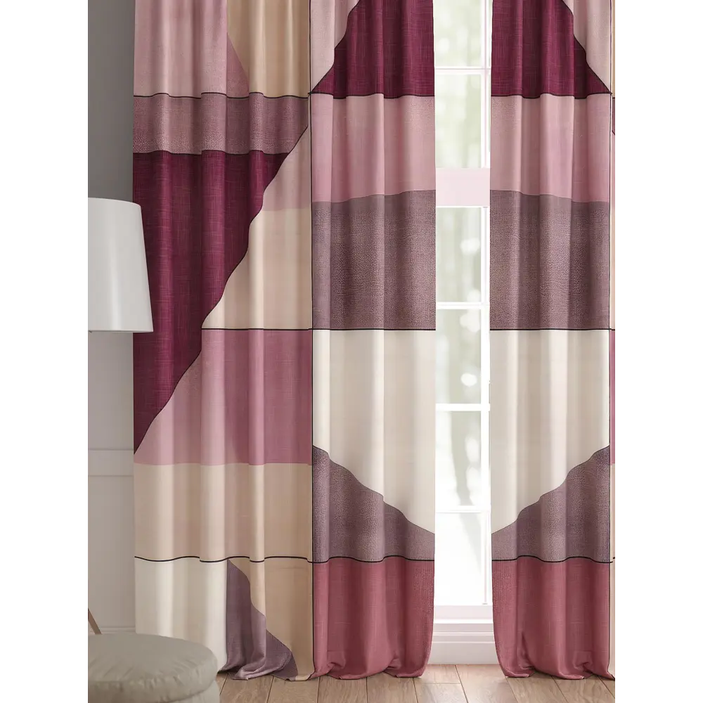 Фото 2 Комплект штор 2 шт на ленте Comfy Way Базовая Коллекция CW521250 150x240 см жаккард цвет розовый Фото 2 Комплект штор 2 шт на ленте Comfy Way Базовая Коллекция CW521250 150x240 см жаккард цвет розовый