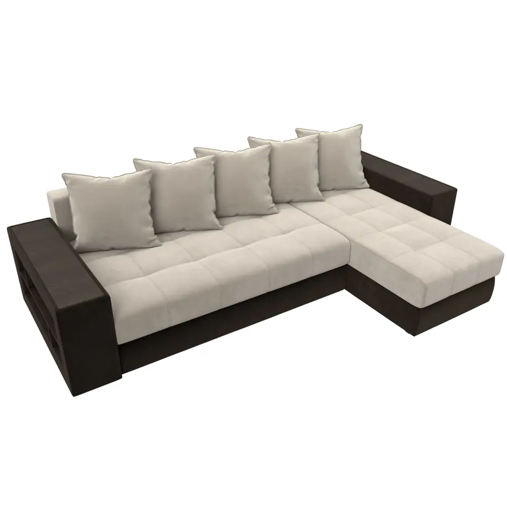 Фото 6 Диван Лига Диванов Дубай 105798 282x90x163 см вельвет цвет бежевый Фото 6 Диван Лига Диванов Дубай 105798 282x90x163 см вельвет цвет бежевый