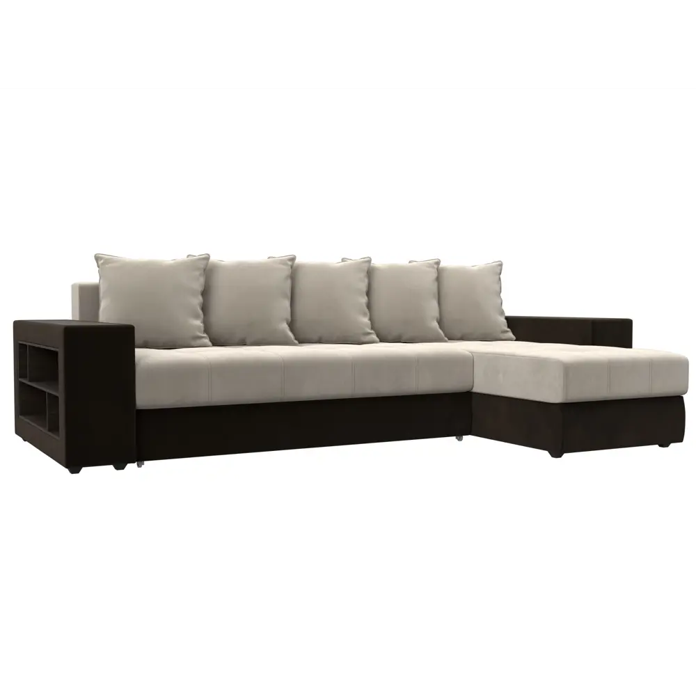 Фото Диван Лига Диванов Дубай 105798 282x90x163 см вельвет цвет бежевый Фото Диван Лига Диванов Дубай 105798 282x90x163 см вельвет цвет бежевый