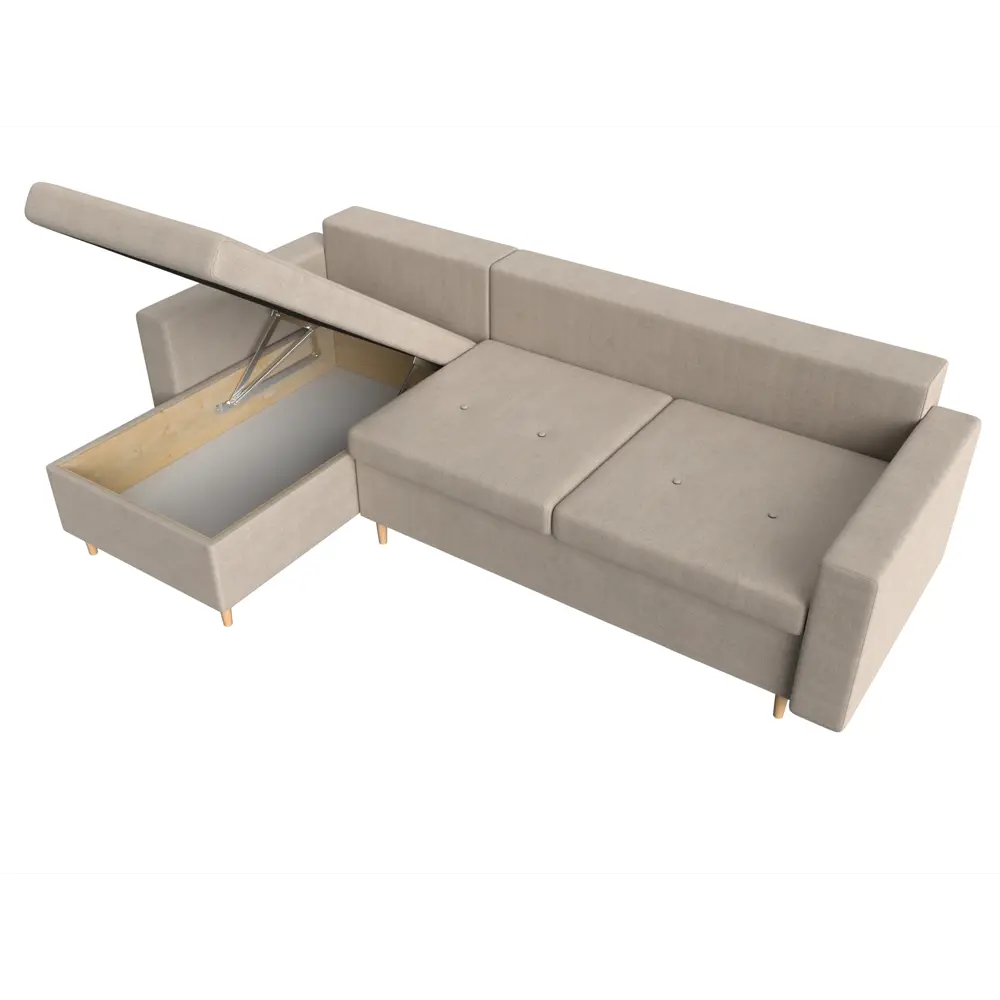 Фото 8 Диван Лига Диванов Белфаст 28727L 225x93x148 см рогожка цвет бежевый