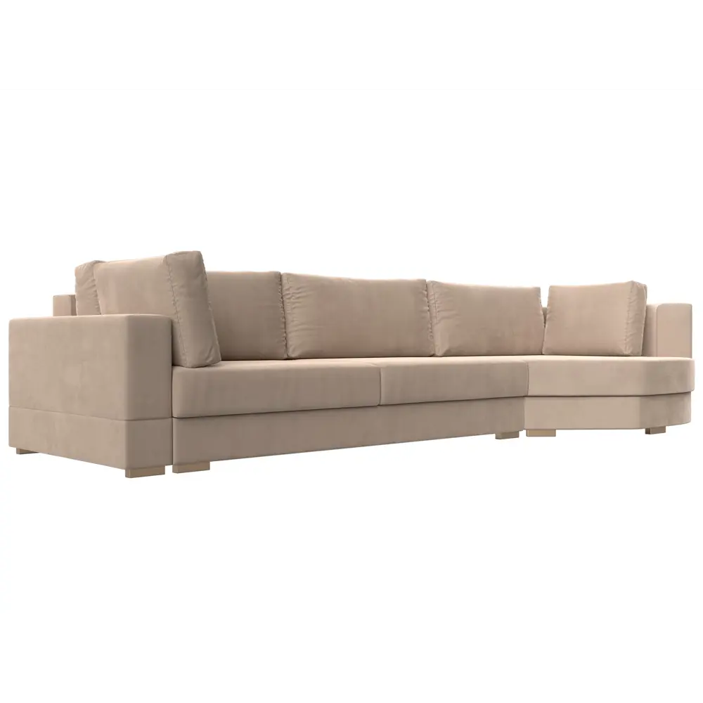 Фото Диван Лига Диванов Лига-026 119165 340x85x139 см велюр цвет бежевый Фото Диван Лига Диванов Лига-026 119165 340x85x139 см велюр цвет бежевый