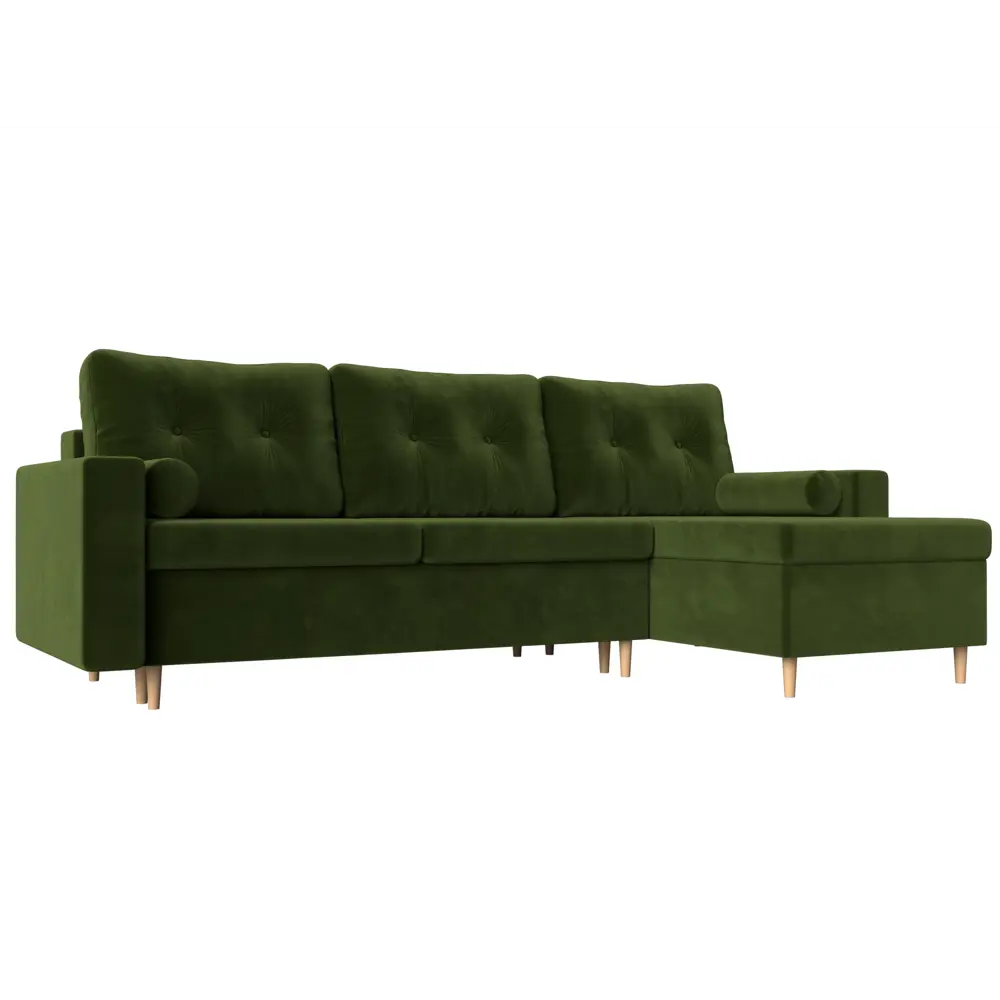 Фото Диван Лига Диванов Белфаст 112243 225x93x148 см вельвет цвет зеленый