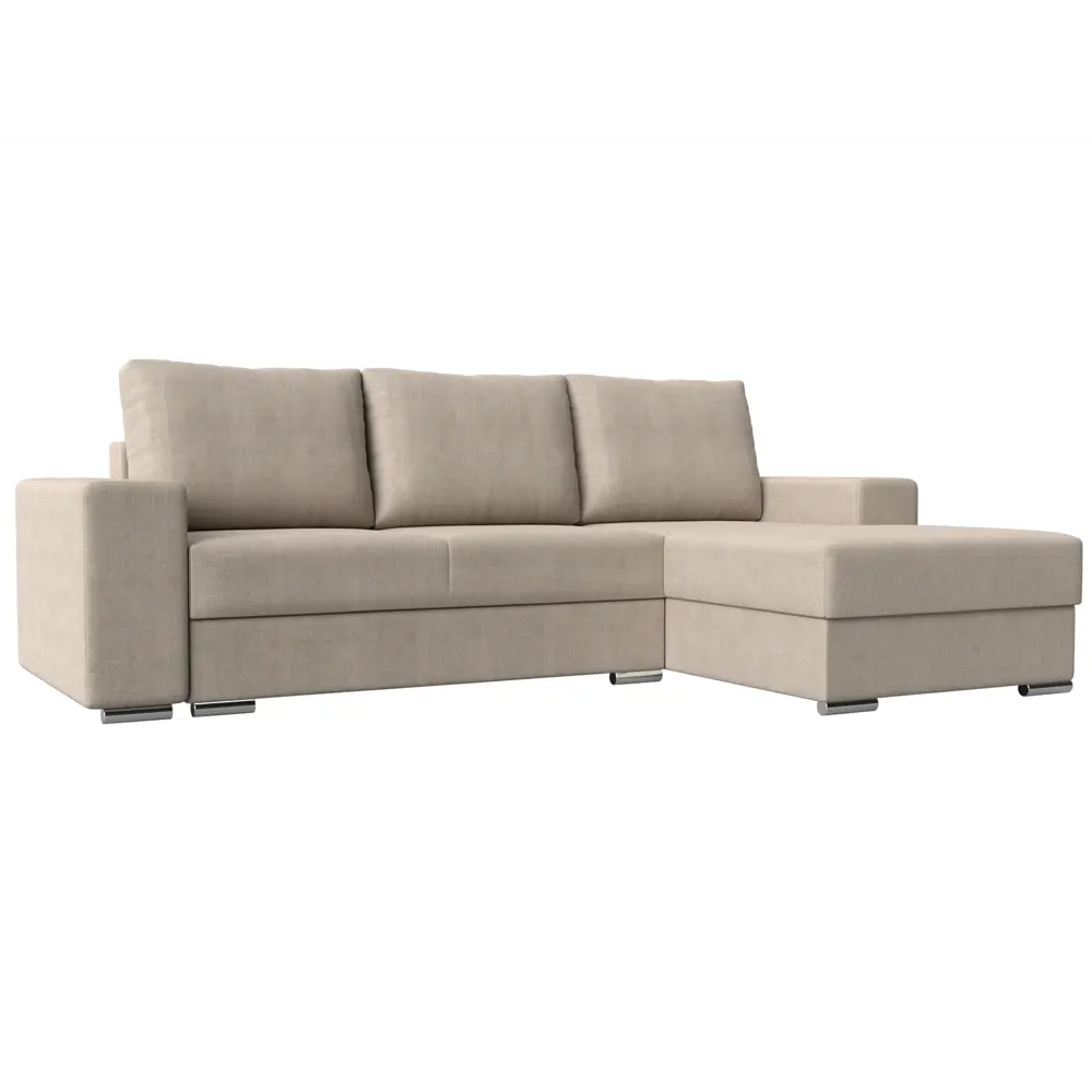 Фото Диван Лига Диванов Дрезден 111805 283x93x177 см рогожка цвет бежевый