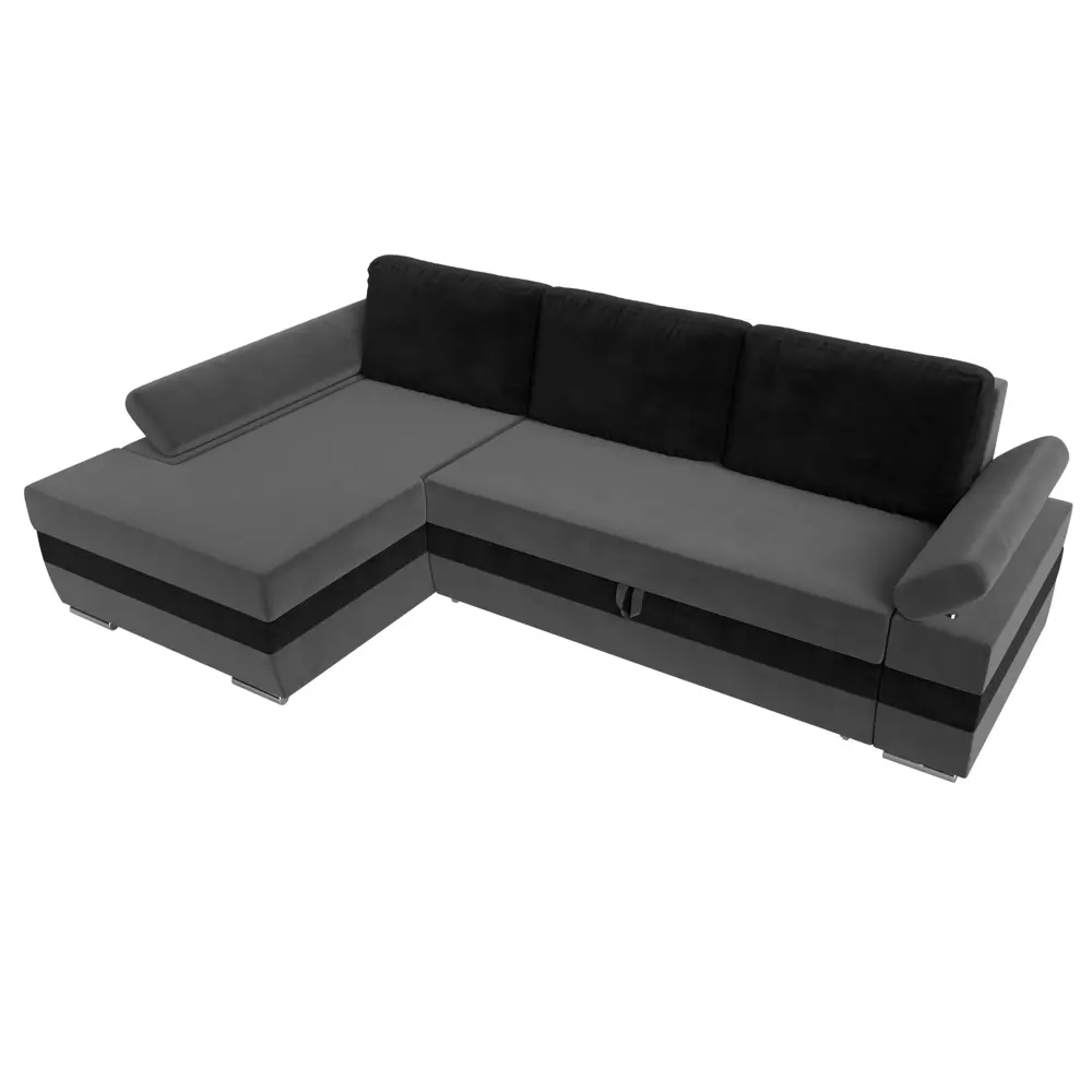 Фото 6 Диван Лига Диванов Канкун 118202L 260x88x160 см велюр цвет серый/черный Фото 6 Диван Лига Диванов Канкун 118202L 260x88x160 см велюр цвет серый/черный