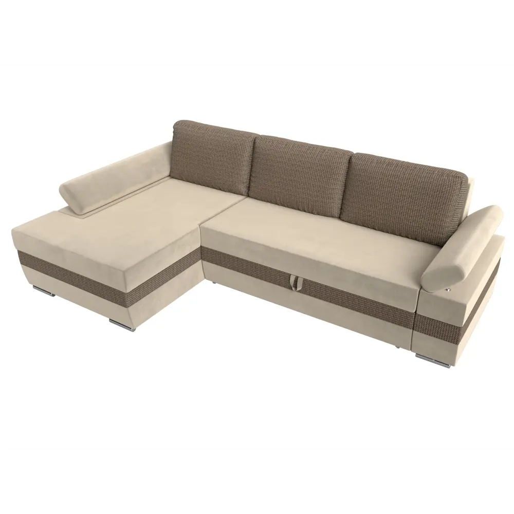 Фото 6 Диван Лига Диванов Канкун 118226L 260x88x160 см вельвет цвет бежевый/коричневый