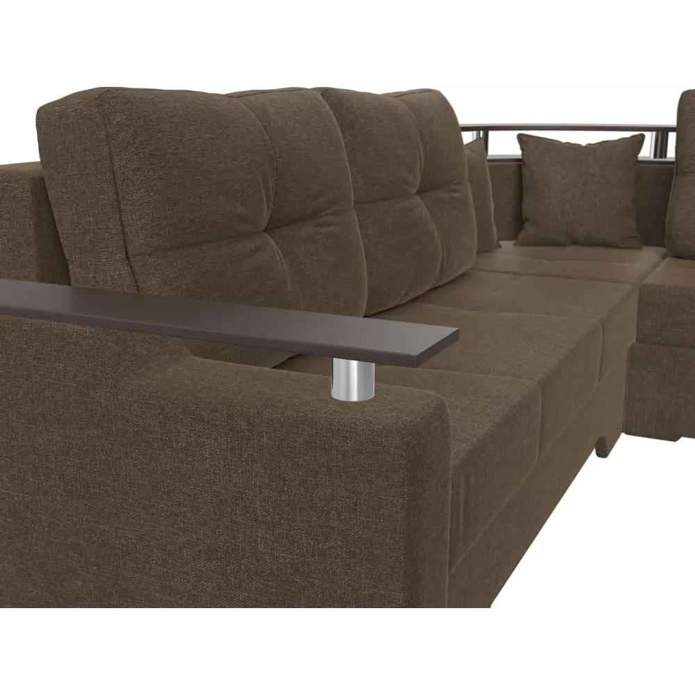 Фото 3 Диван Лига Диванов Комфорт 102608 254x80x178 см рогожка цвет коричневый Фото 3 Диван Лига Диванов Комфорт 102608 254x80x178 см рогожка цвет коричневый