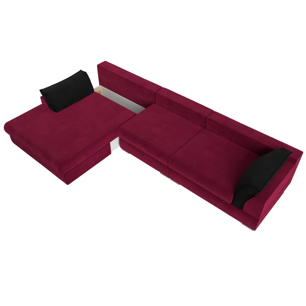 Фото 8 Диван Лига Диванов Пекин 116133L 372x90x189 см вельвет цвет черный/красный Фото 8 Диван Лига Диванов Пекин 116133L 372x90x189 см вельвет цвет черный/красный