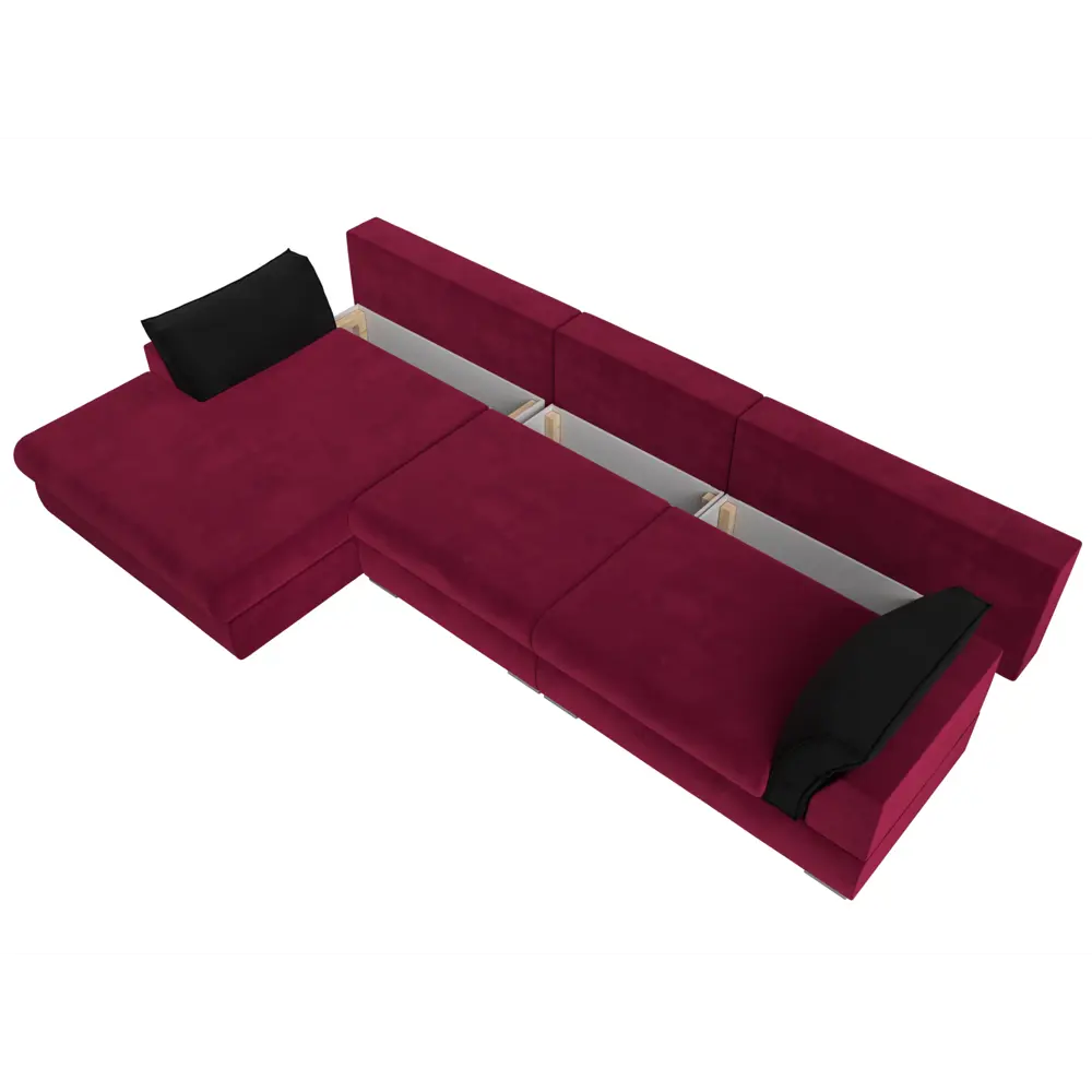 Фото 10 Диван Лига Диванов Пекин 116133L 372x90x189 см вельвет цвет черный/красный Фото 10 Диван Лига Диванов Пекин 116133L 372x90x189 см вельвет цвет черный/красный