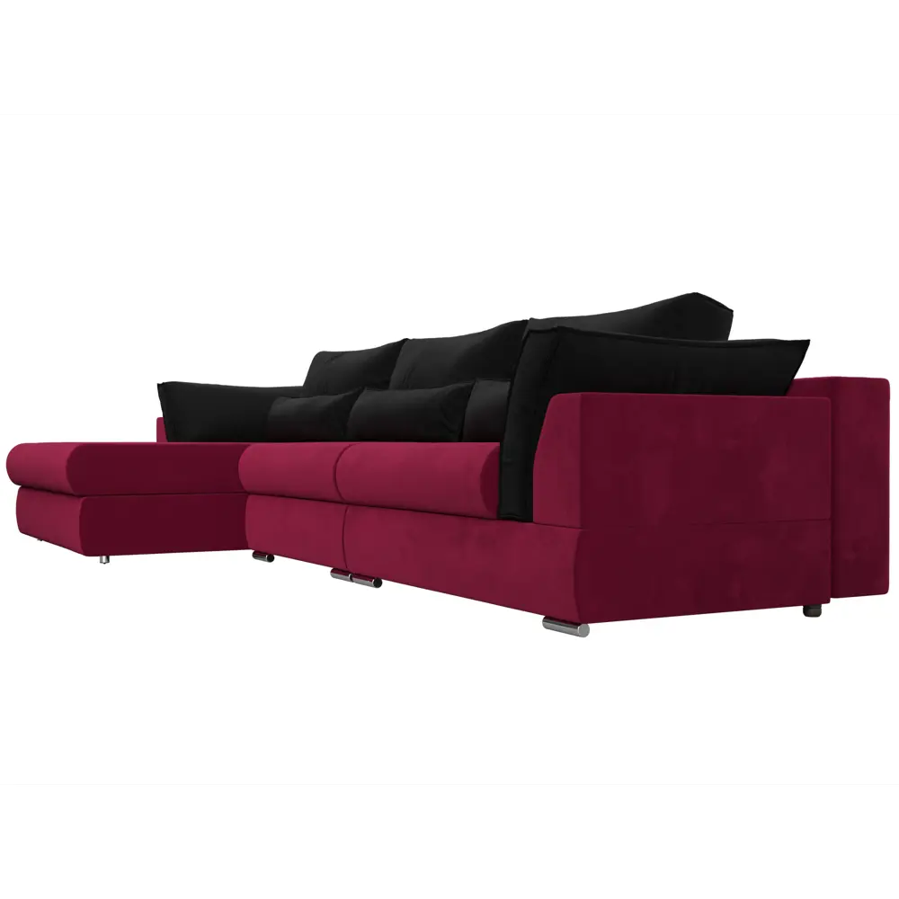 Фото 5 Диван Лига Диванов Пекин 116133L 372x90x189 см вельвет цвет черный/красный Фото 5 Диван Лига Диванов Пекин 116133L 372x90x189 см вельвет цвет черный/красный