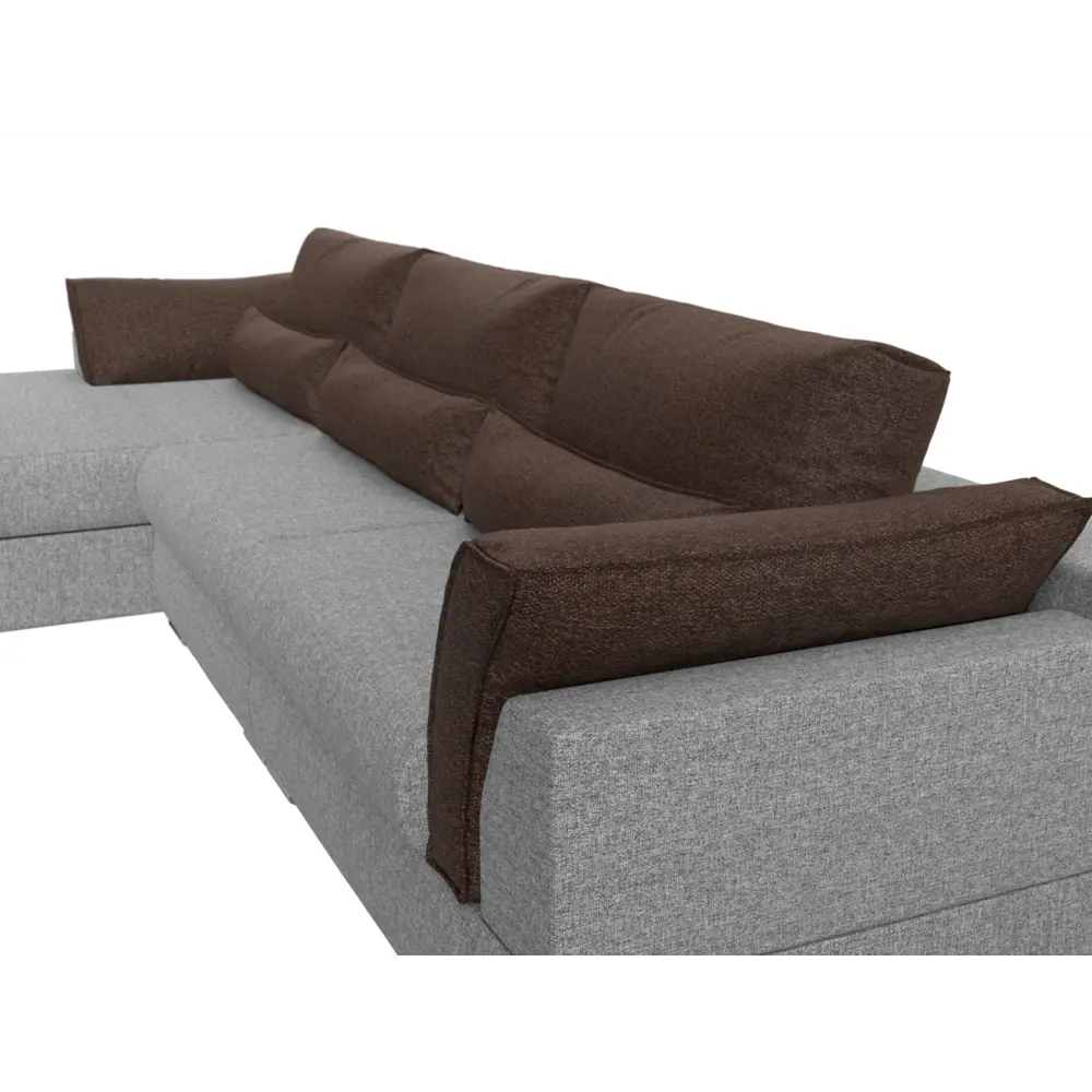 Фото 4 Диван Лига Диванов Пекин 118181L 372x90x189 см рогожка цвет коричневый/серый